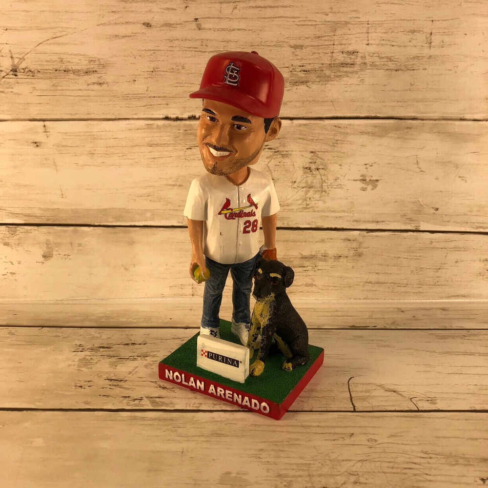 Nolan Arenado St Louis Cardinals Bobblehead with Dog Purina MLB SGA #28 Red Cap